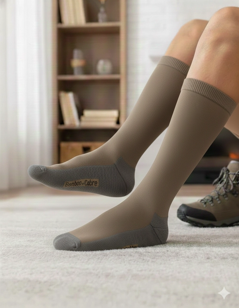X3 CALCETINES DE VESTIR PARA HOMBRE CON FIBRA DE COBRE Y BAMBU - SIN COSTURAS - 6