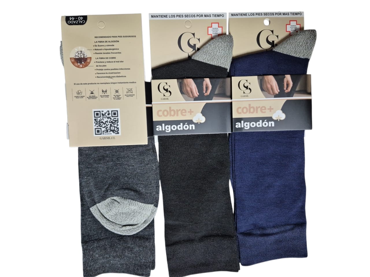 4 PARES DE CALCETINES DE VESTIR PARA HOMBRE DE ALGODON CON FIBRA DE COBRE - SIN COSTURAS - 2