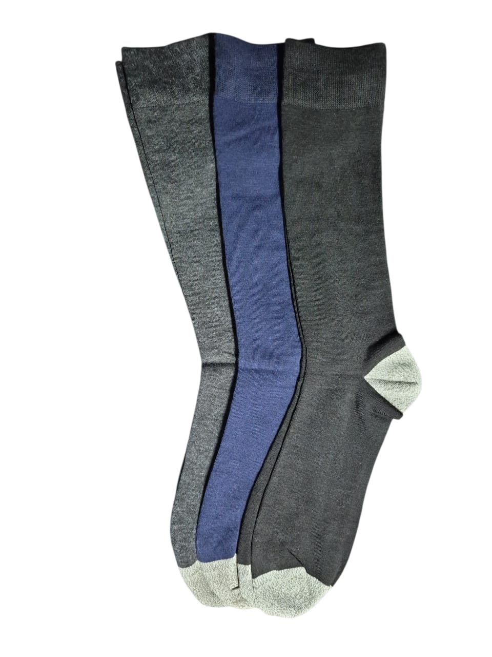 3 PARES DE CALCETINES DE VESTIR PARA HOMBRE DE ALGODON CON FIBRA DE COBRE - SIN COSTURAS - 3