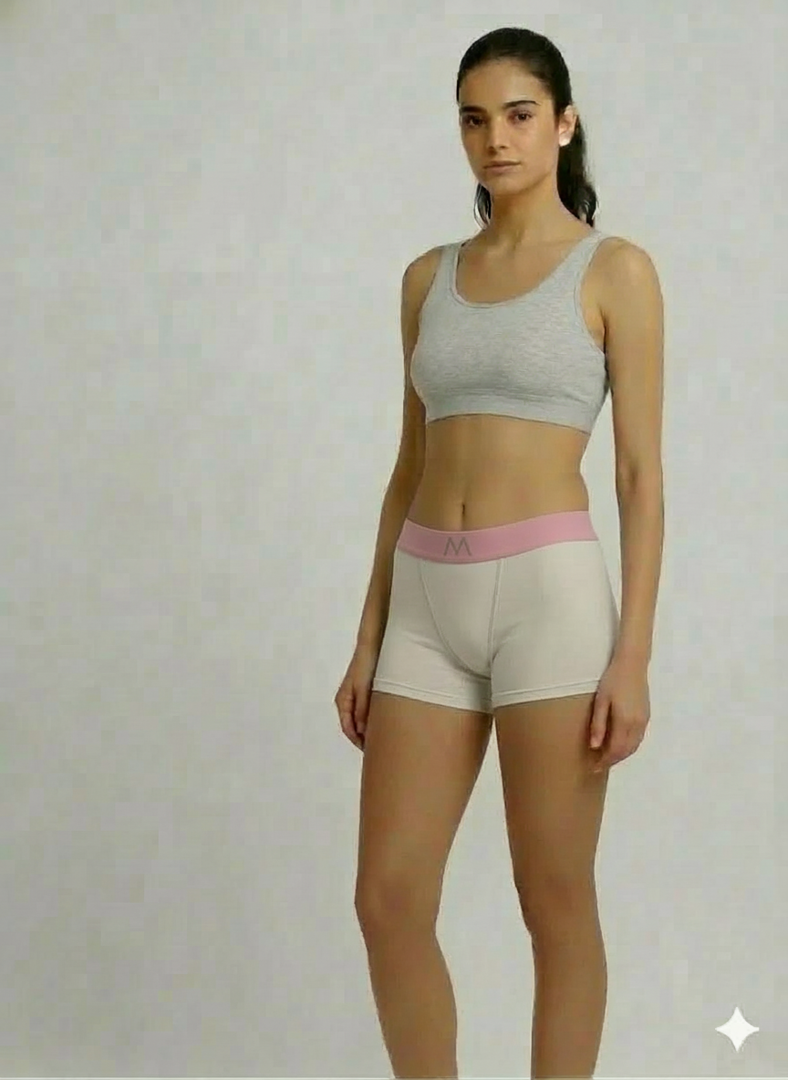 12 BOXER CORTO - PANTALETAS PARA MUJER DE ALGODON CON PRETINA - 3