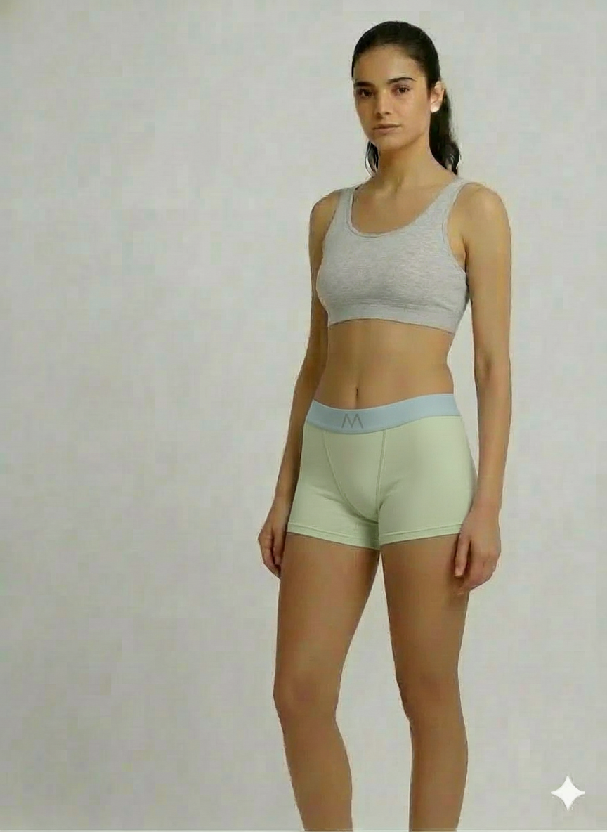 6 BOXER CORTO - PANTALETAS PARA MUJER DE ALGODON CON PRETINA - 1