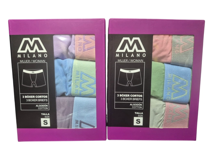 6 BOXER CORTO - PANTALETAS PARA MUJER DE ALGODON CON PRETINA - 4