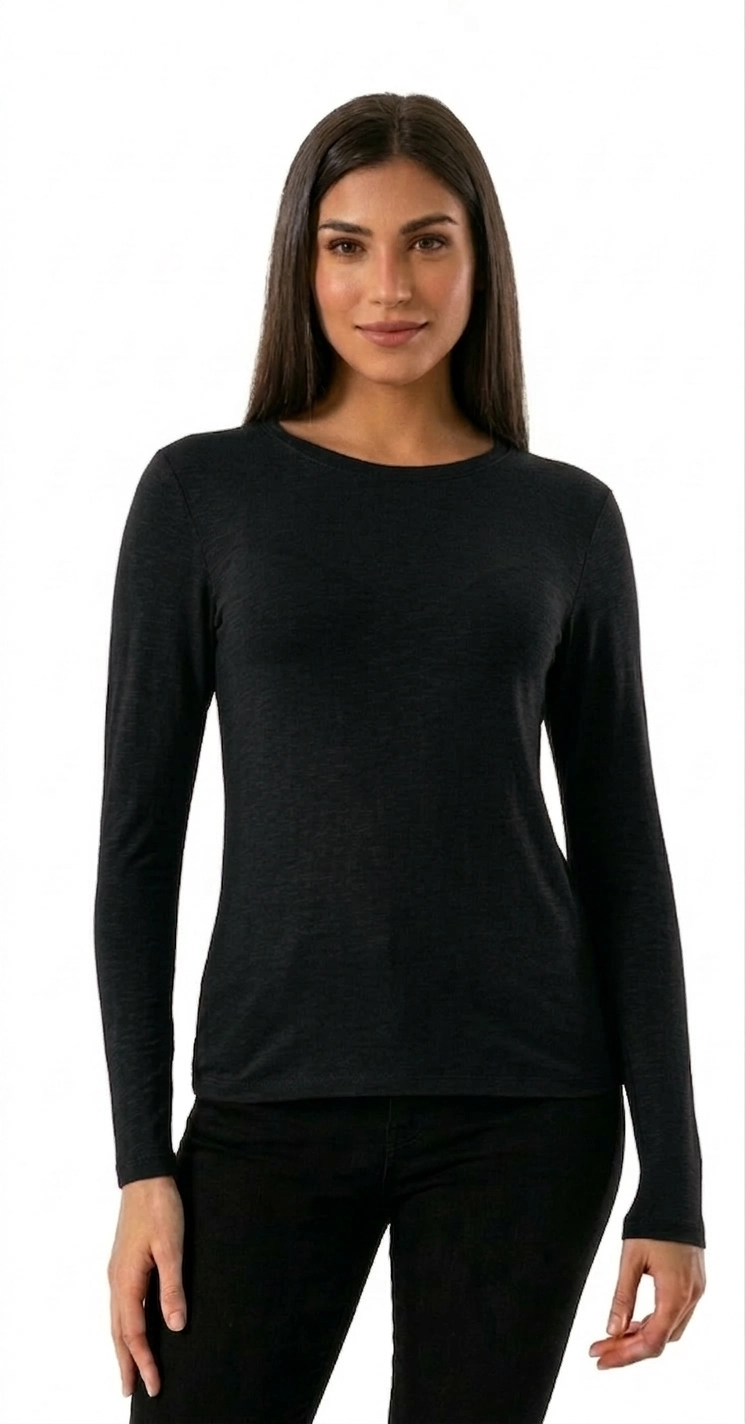 POLERA CUELLO REDONDO PARA MUJER - PRIMERA CAPA CON FIBRA DE BAMBU - 1