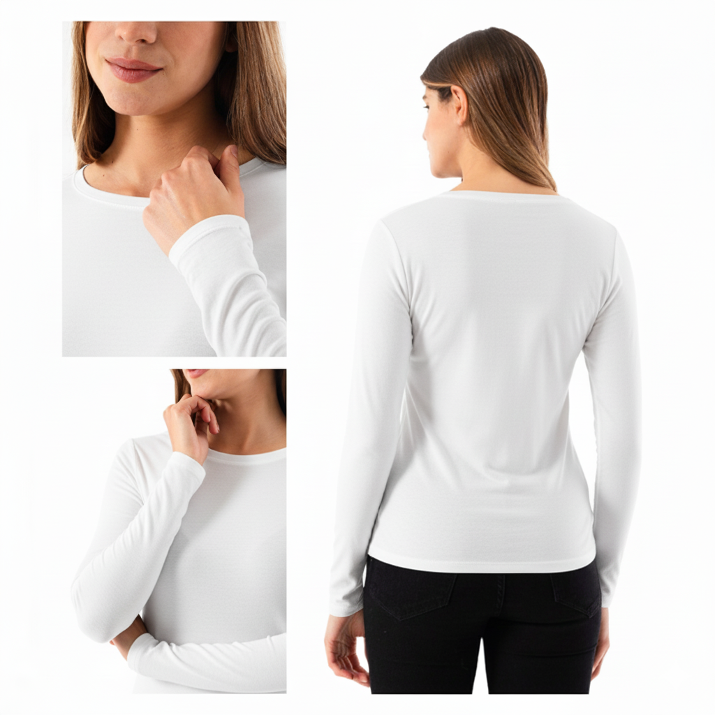 POLERA CUELLO REDONDO PARA MUJER - PRIMERA CAPA CON FIBRA DE BAMBU - 2