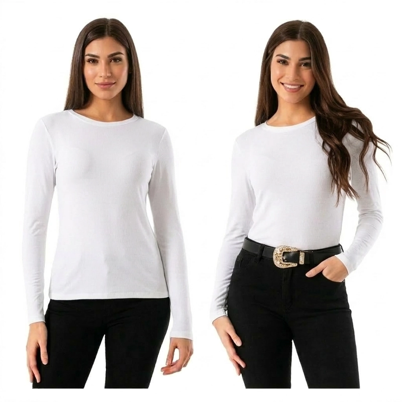POLERA CUELLO REDONDO PARA MUJER - PRIMERA CAPA CON FIBRA DE BAMBU - 3