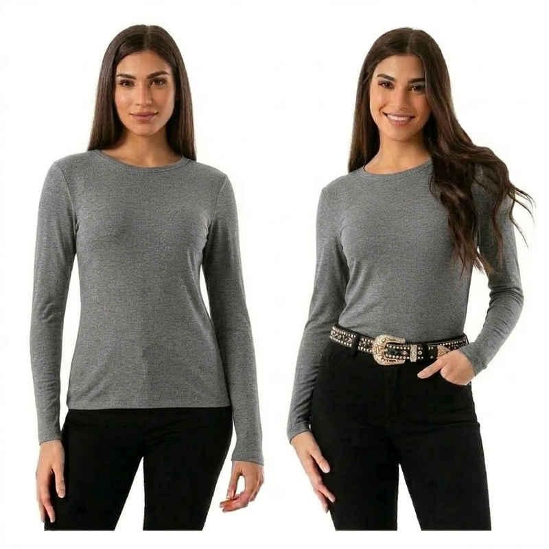 PACK 4 POLERAS CUELLO REDONDO PARA MUJER - PRIMERA CAPA CON FIBRA DE BAMBU - 3