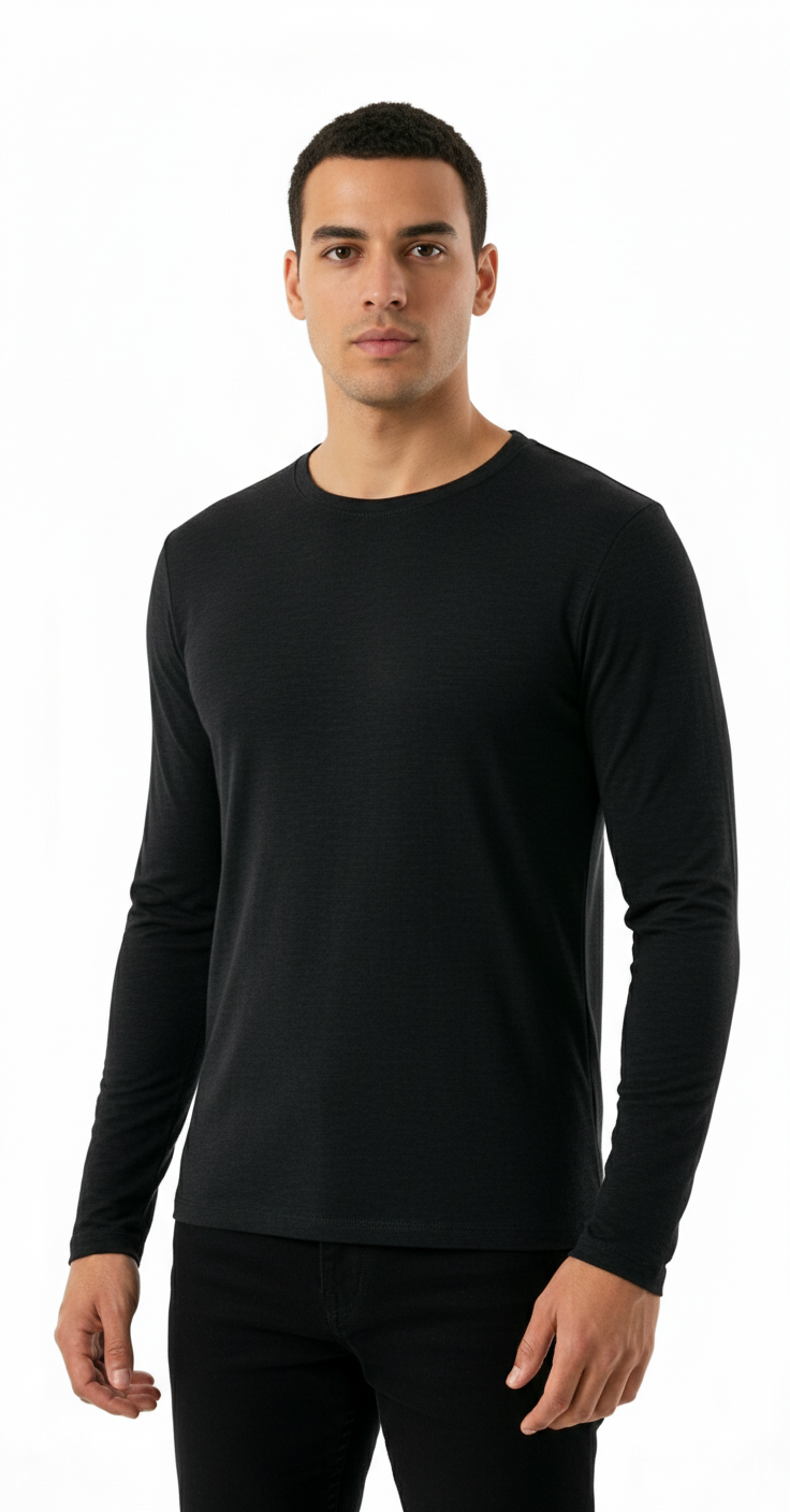 POLERA CUELLO REDONDO PARA HOMBRE - PRIMERA CAPA CON FIBRA DE BAMBU - 1