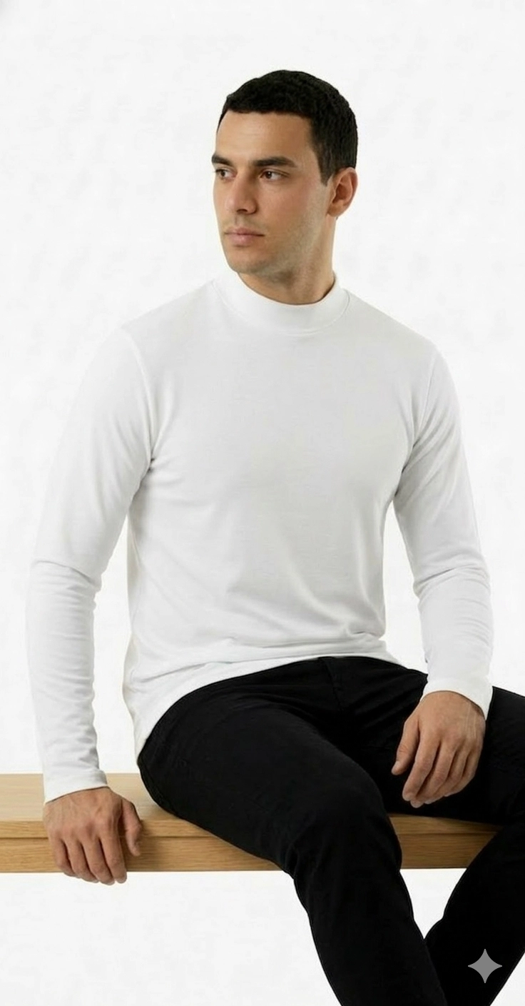 BEATLE PARA HOMBRE  DE ALGODON - PRIMERA CAPA DE CUELLO ALTO - 2
