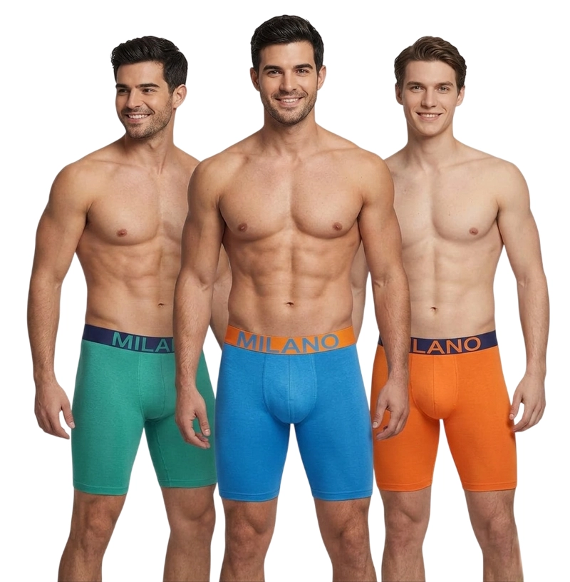 BOXER LARGO DE ALGODON  PARA HOMBRE - PIERNA LARGA - DOCENA - 1