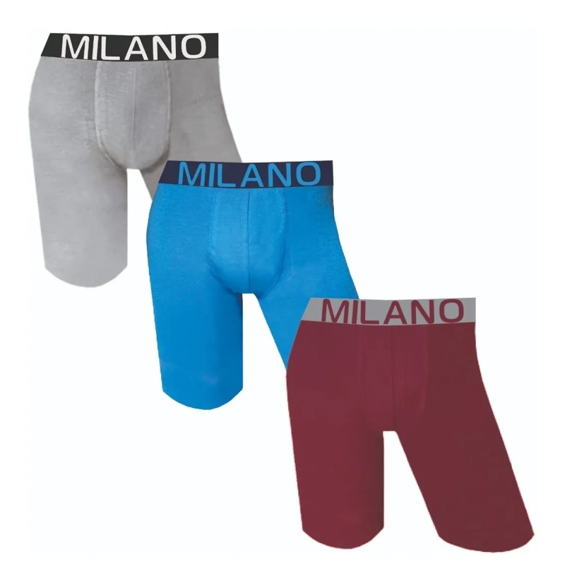 BOXER LARGO DE ALGODON  PARA HOMBRE - PIERNA LARGA - DOCENA - 5
