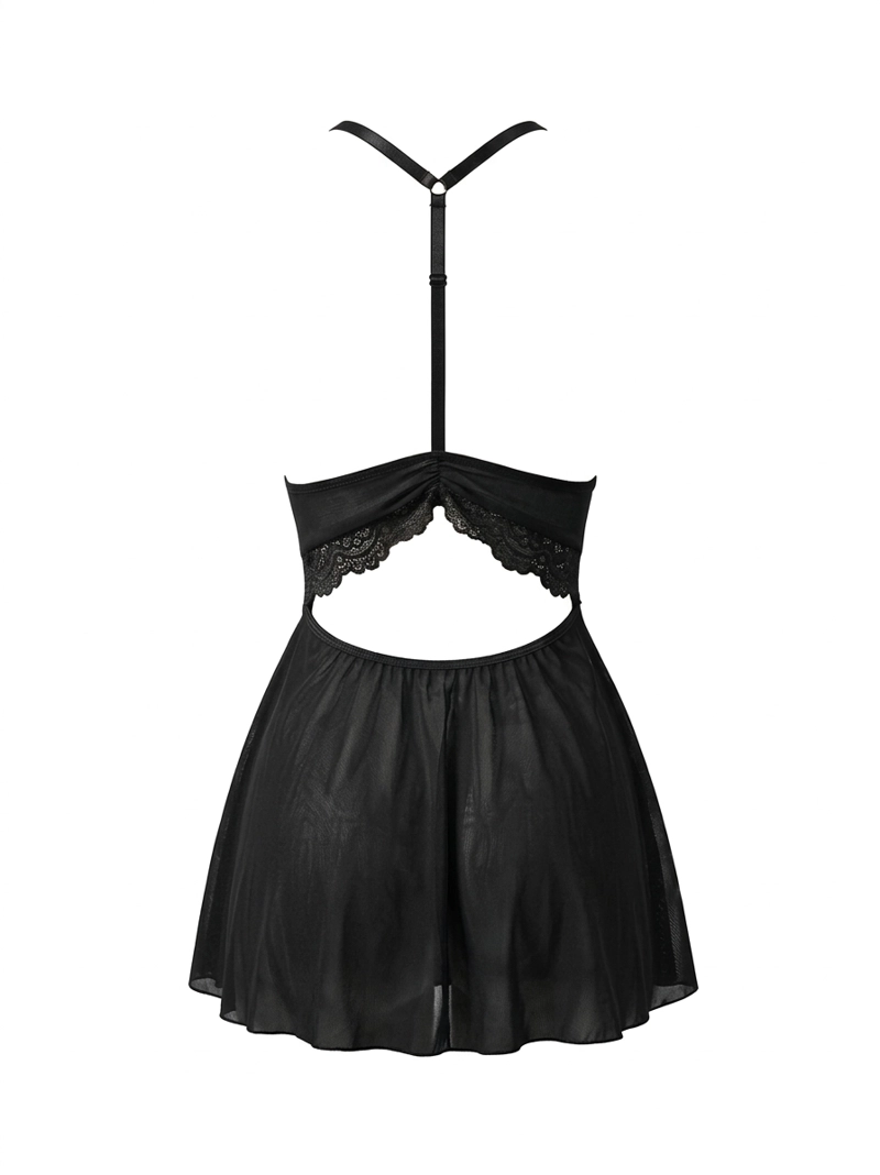 LENCERIA PARA MUJER - BABY DOLL + COLALES - CAMISOLA CON ENCAJE - 3
