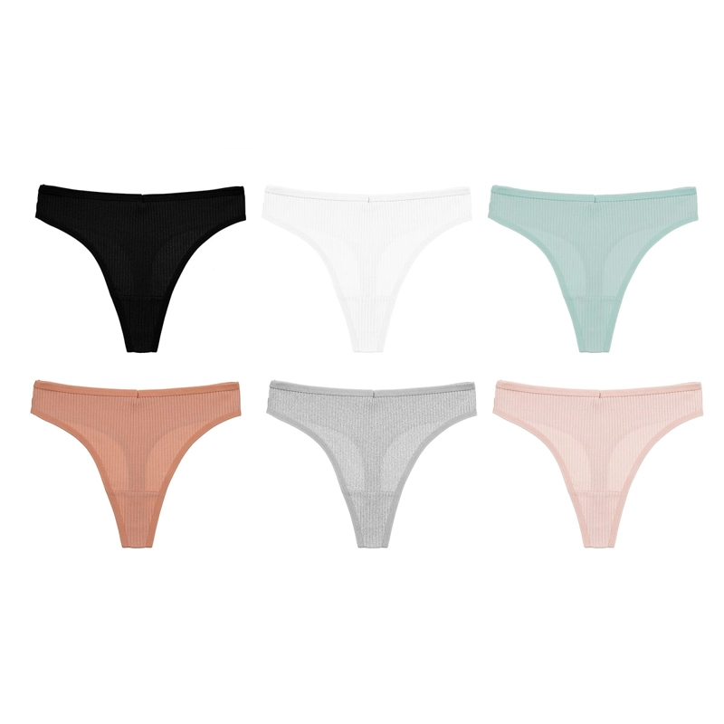 PACK DE 4 CALZONES  COLALES TANGAS PARA MUJER DE ALGODON ELASTICADO - COLORES SURTIDOS - 3