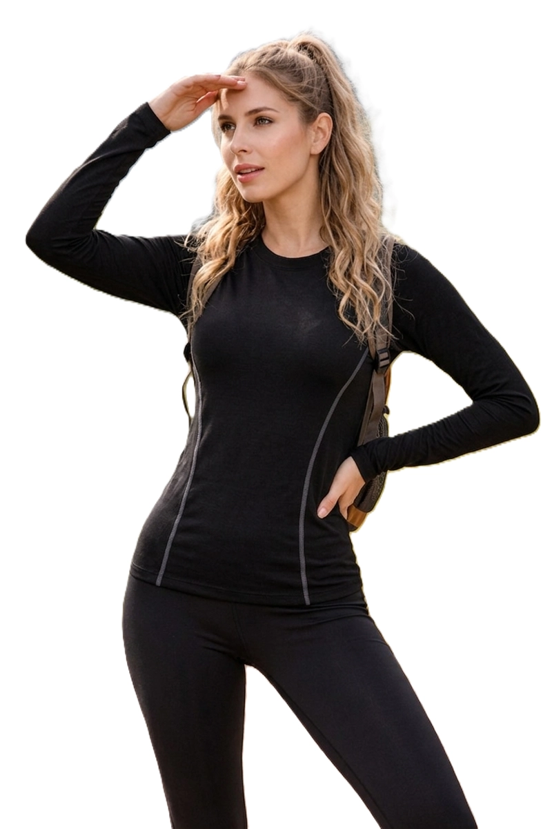 CAMISETA POLERA PRIMERA CAPA PARA MUJER CON FIBRA NATURAL DE ALGODON - 1