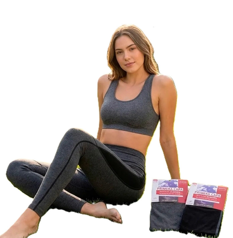 CALZA PARA MUJER -  PANTALON PRIMERA CAPA CON FIBRA NATURAL DE ALGODON - 3