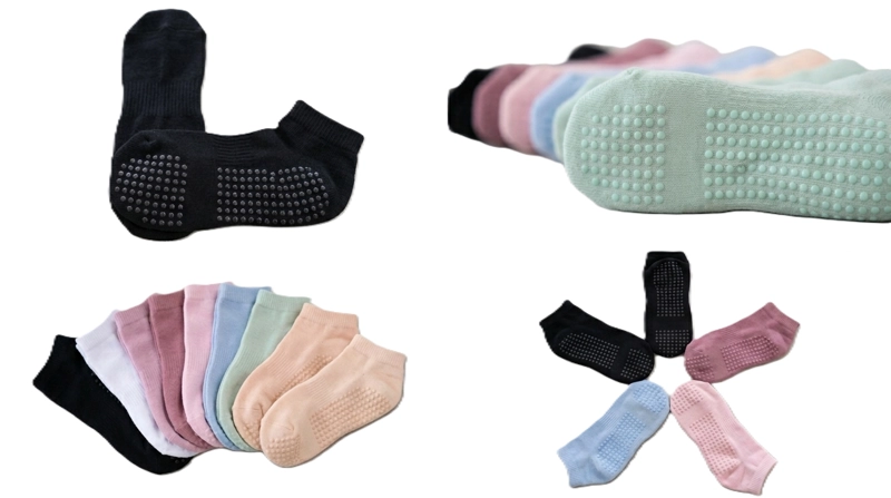 3 PARES DE TOBILLERAS CALCETINES ANTIDESLIZANTE - CALCETAS YOGA MUJER DANZA FITNESS - 2