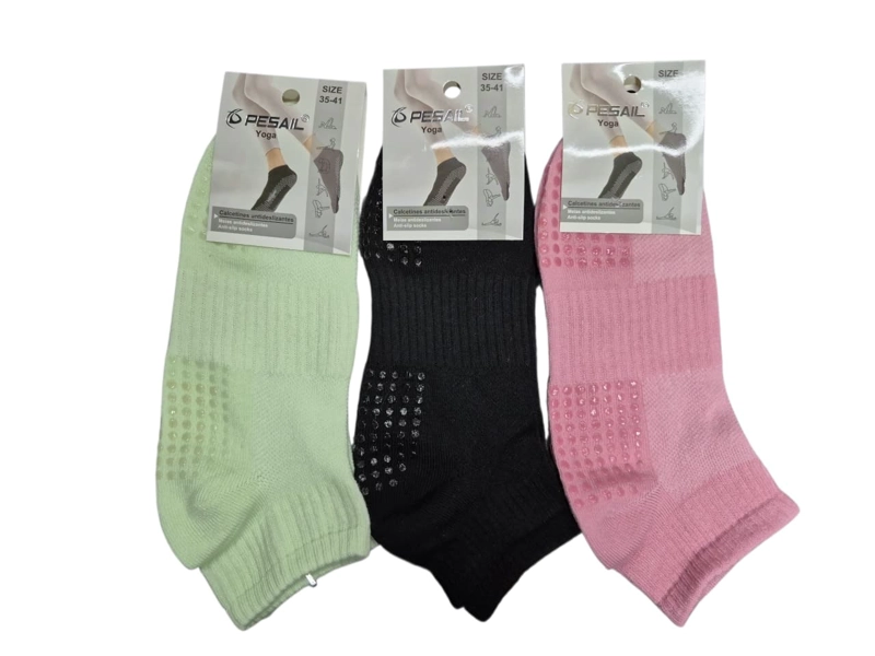 3 PARES DE TOBILLERAS CALCETINES ANTIDESLIZANTE - CALCETAS YOGA MUJER DANZA FITNESS - 3