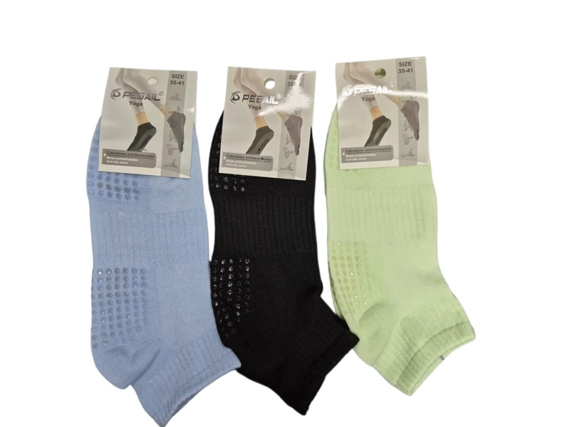 3 PARES DE TOBILLERAS CALCETINES ANTIDESLIZANTE - CALCETAS YOGA MUJER DANZA FITNESS - 4