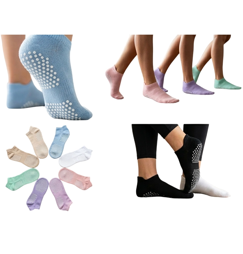 CALCETAS TOBILLERAS ANTIDESLIZANTE DE YOGA DANZA FITNESS - 3 PARES - 2