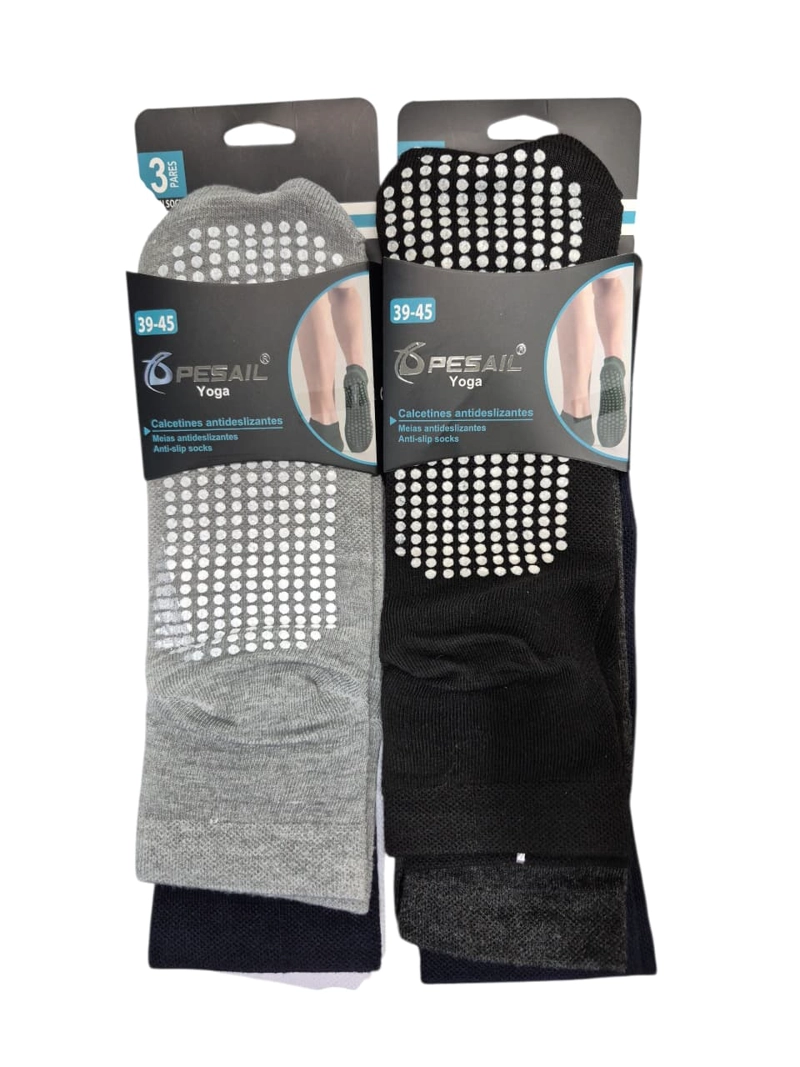 6 PARES DE TOBILLERAS CALCETINES ANTIDESLIZANTE DE HOMBRE - CALCETAS YOGA DANZA FITNESS - 4