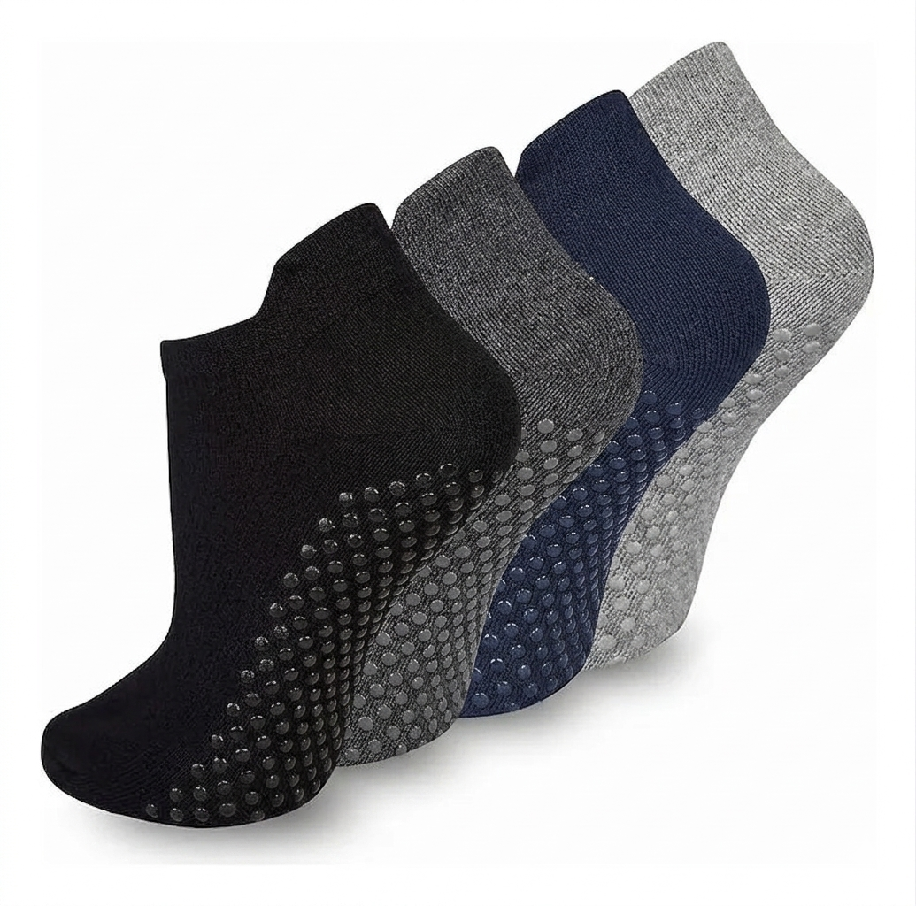12 PARES DE CALCETAS TOBILLERAS ANTIDESLIZANTE DE HOMBRE - CALCETINES YOGA DANZA FITNESS - 3