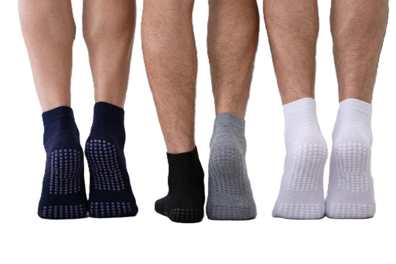 6 PARES DE CALCETAS TOBILLERAS ANTIDESLIZANTE DE HOMBRE - CALCETINES YOGA DANZA FITNESS - 1
