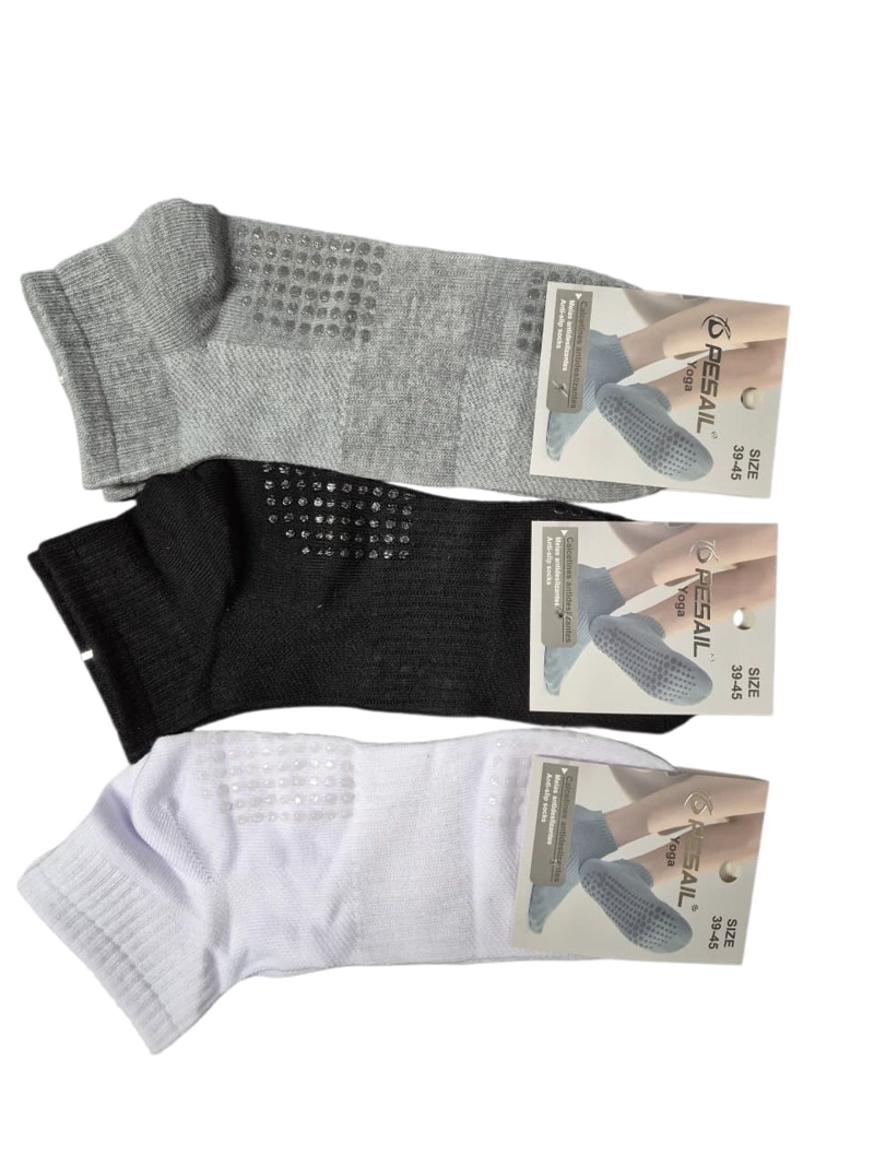 3 PARES DE CALCETAS TOBILLERAS ANTIDESLIZANTE DE HOMBRE - CALCETINES YOGA DANZA FITNESS - 6