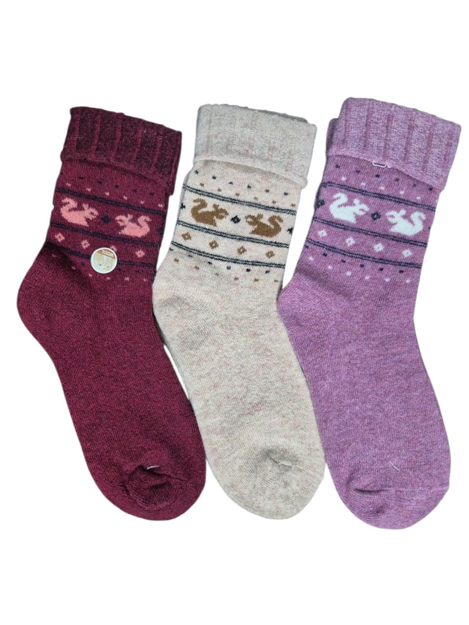 CALCETINES GRUESO TERMICO - CALCETAS DE LANA PARA MUJER -  DOCENA - 1