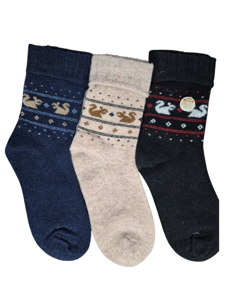 CALCETINES GRUESO TERMICO - CALCETAS DE LANA PARA MUJER -  DOCENA - 2