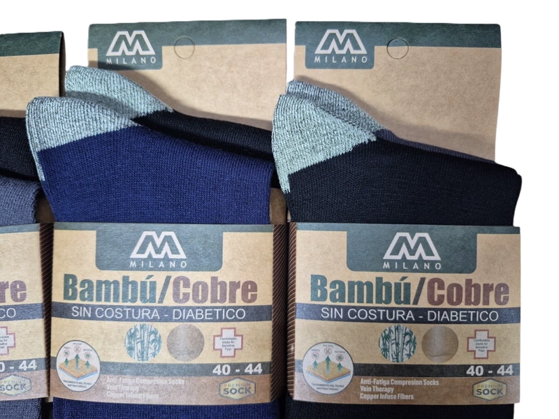 CALCETIN DE VESTIR SIN COSTURAS PARA HOMBRE CON FIBRA DE BAMBU Y COBRE - DOCENA - 5