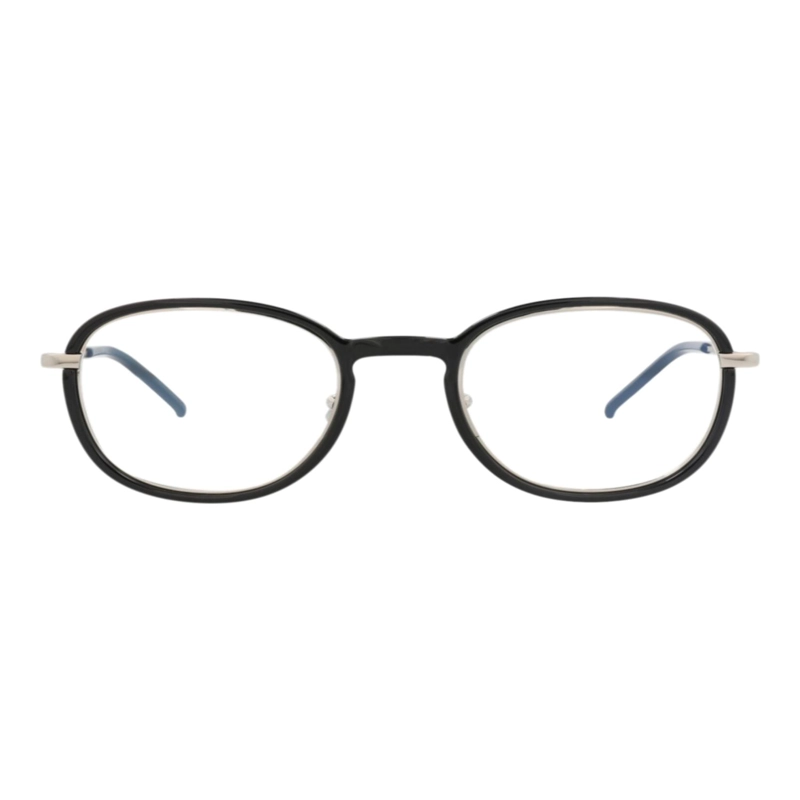 MARCOS OPTICOS DE INYECCION DE MARCO REDONDO SAINT LAURENT PARA HOMBRES Y MUJERES EN NEGRO PLATEADO - 1