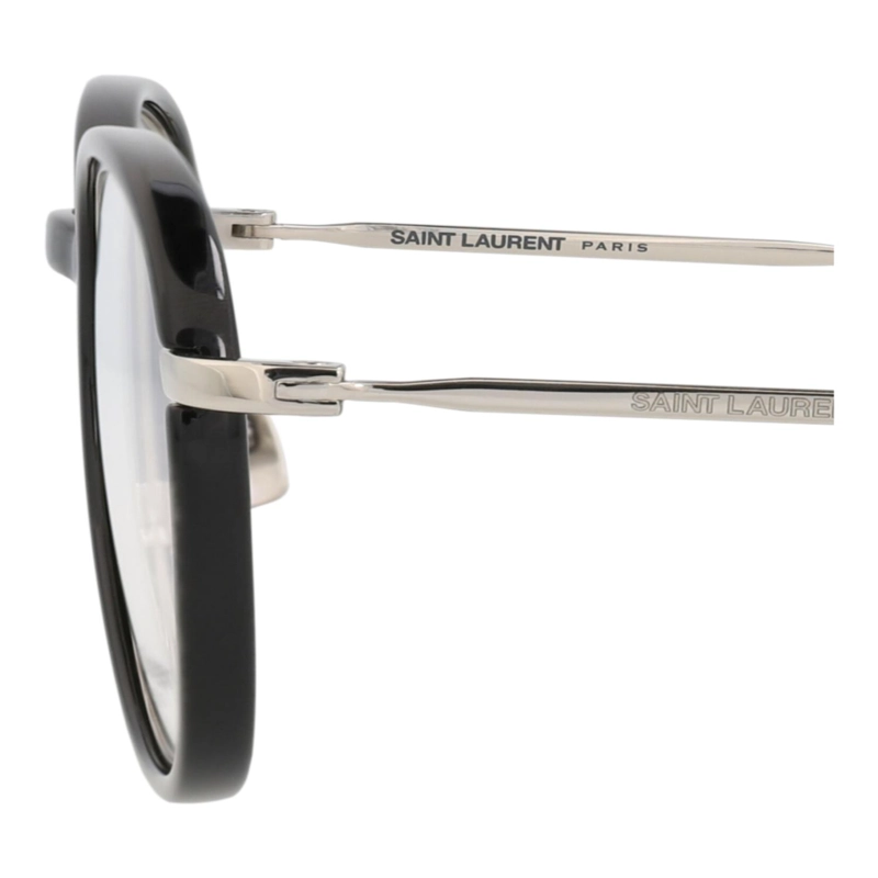 MARCOS OPTICOS DE INYECCION DE MARCO REDONDO SAINT LAURENT PARA HOMBRES Y MUJERES EN NEGRO PLATEADO - 4