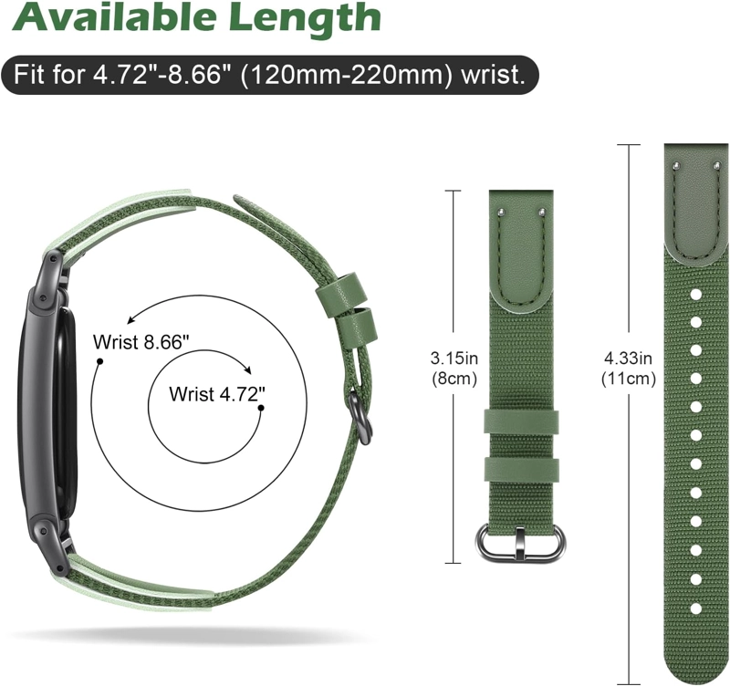 FINTIE CORREA DEPORTIVA DE CUERO DE NAILON RESISTENTE COMPATIBLE CON GOOGLE FITBIT AIR - 6