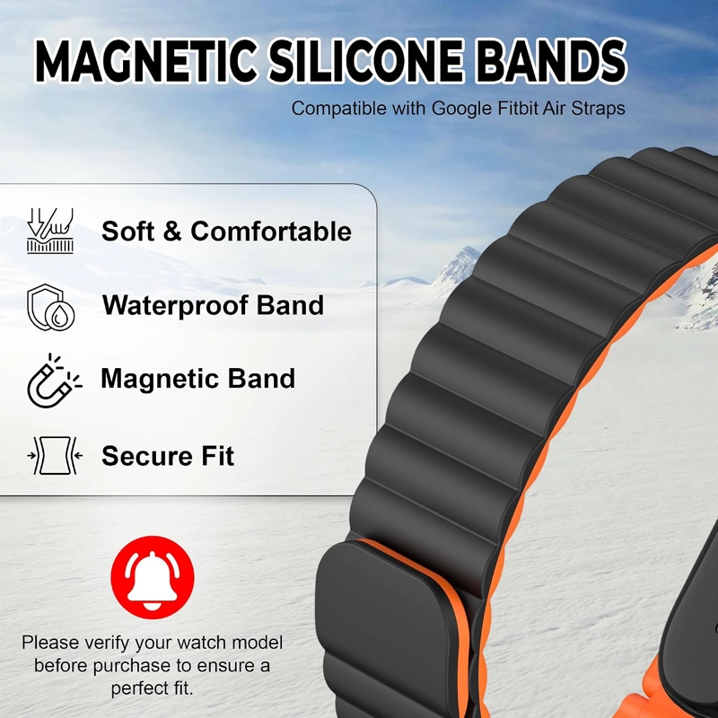 DADO CORREA DE SILICONA MAGNE TICA COMPATIBLE CON GOOGLE FITBIT AIR, CORREA DE SILICONA SUAVE E - 2