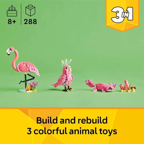 LEGO CREATOR 3 EN 1 ANIMALES SALVAJES JUGUETE DE CONSTRUCCION DE ANIMALES DE FLAMENCO ROSA JUEGO - 2