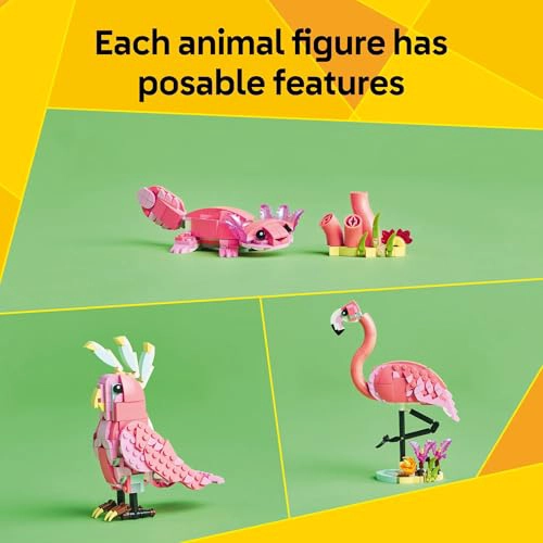 LEGO CREATOR 3 EN 1 ANIMALES SALVAJES JUGUETE DE CONSTRUCCION DE ANIMALES DE FLAMENCO ROSA JUEGO - 4