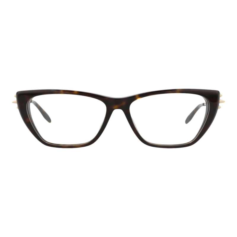 MONTURAS OPTICAS DE ACETATO ALEXANDER MCQUEEN CON FORMA DE OJO DE GATO PARA MUJER EN ORO HABANA - 1