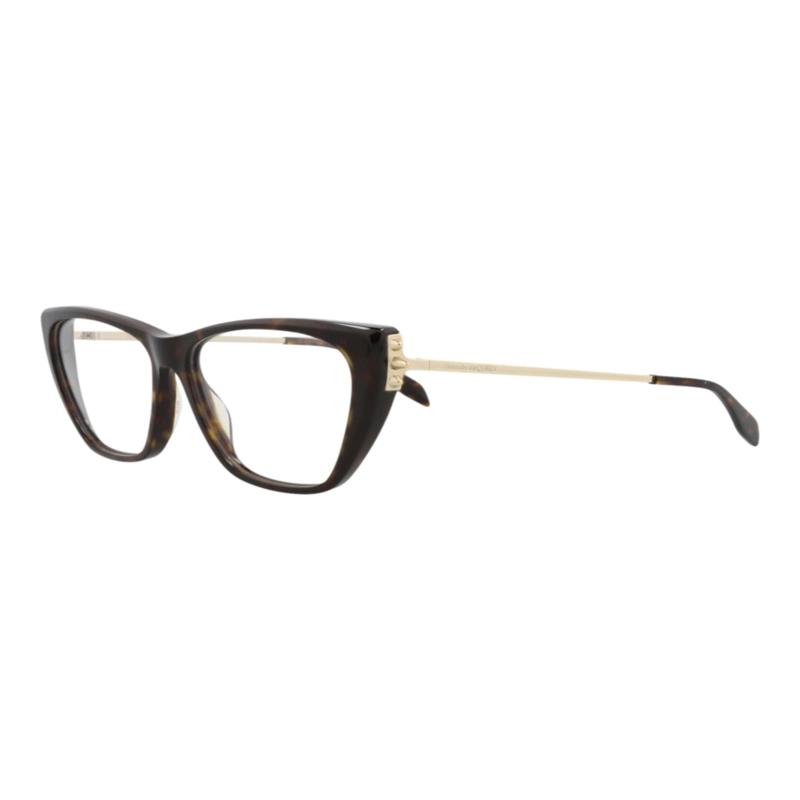 MONTURAS OPTICAS DE ACETATO ALEXANDER MCQUEEN CON FORMA DE OJO DE GATO PARA MUJER EN ORO HABANA - 2
