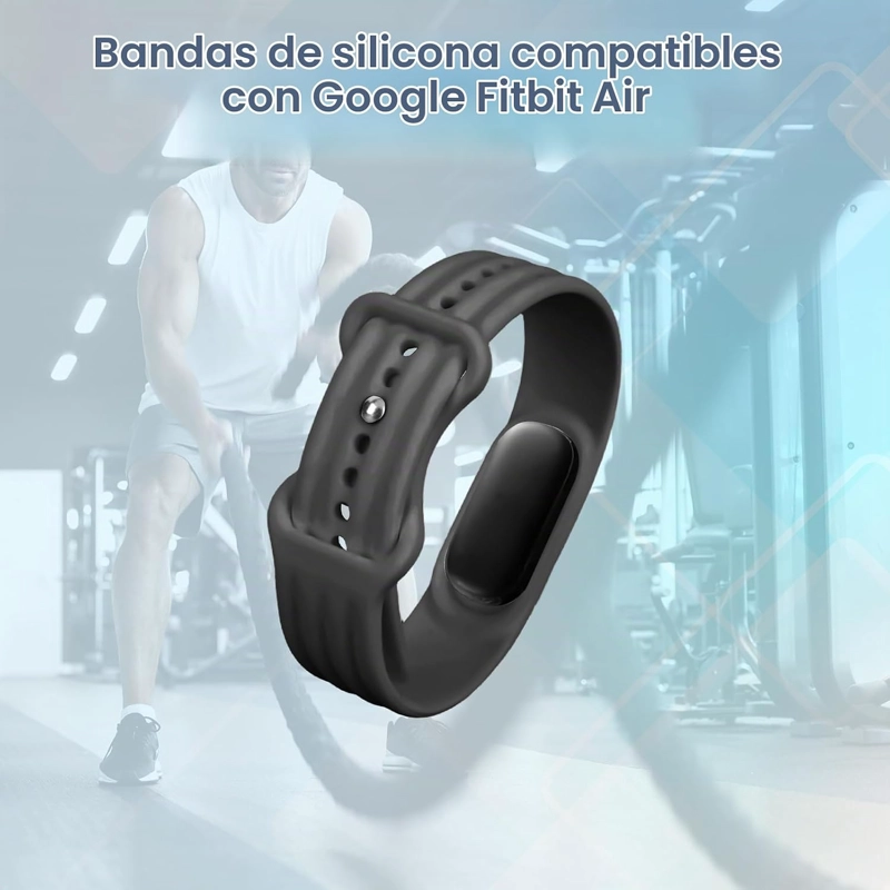 CORREA DE SILICONA PARA GOOGLE FITBIT AIR, CORREA AJUSTABLE A PRUEBA DE SUDOR PARA FITBIT AIR SIN - 3