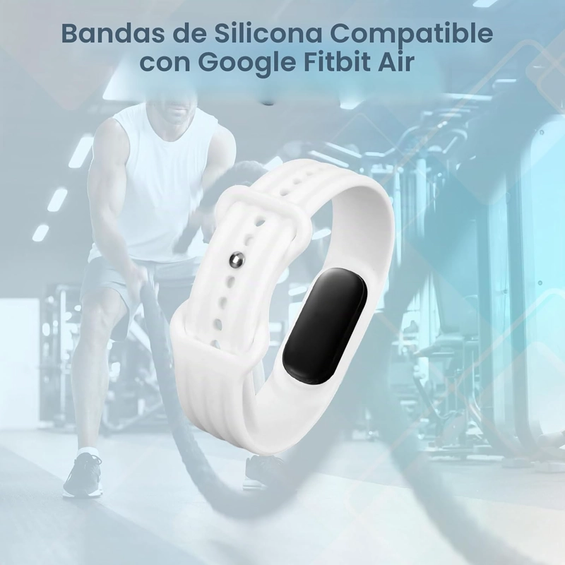 CORREA DE SILICONA PARA GOOGLE FITBIT AIR, CORREA AJUSTABLE A PRUEBA DE SUDOR PARA FITBIT AIR SIN - 3