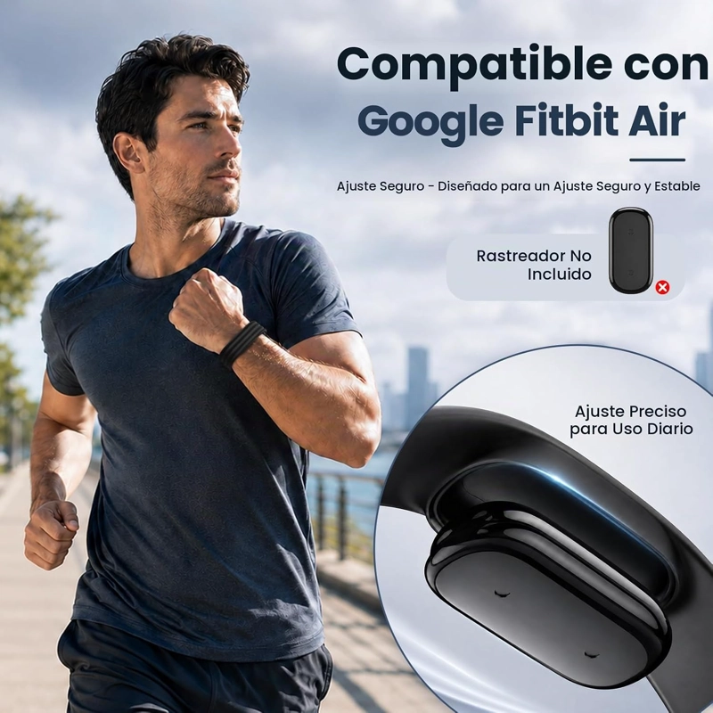 CORREA DE SILICONA DEPORTIVA COMPATIBLE CON GOOGLE FITBIT AIR, CORREA DE REPUESTO SUAVE - 2