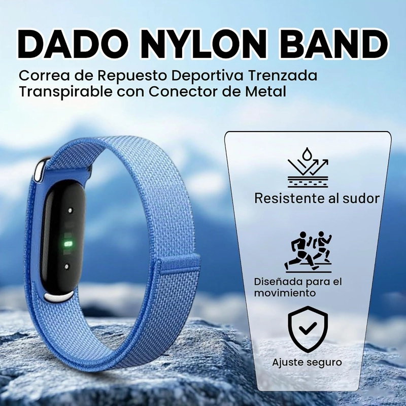 DADO CORREA DE NAILON TEJIDA COMPATIBLE CON GOOGLE FITBIT AIR, CORREA DEPORTIVA ELASTICA - 2