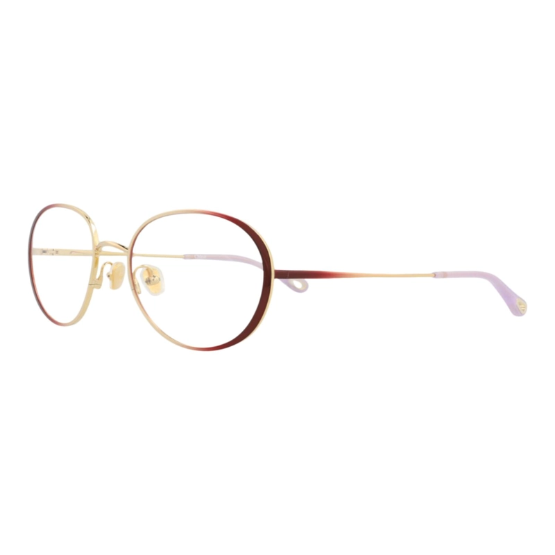 MARCOS OPTICOS METALICOS CON MARCO REDONDO CHLOE  PARA MUJER EN COLOR BURDEOS BURDEOS Y TRANSPARENTE - 2