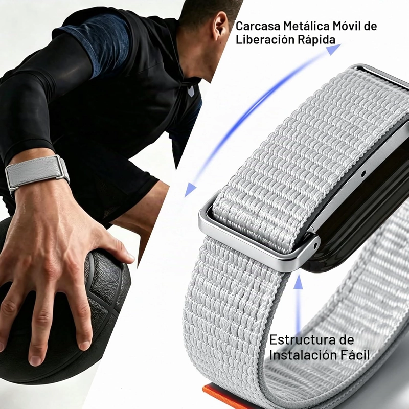 CORREA DEPORTIVA DE NAILON COMPATIBLE CON GOOGLE FITBIT AIR, AJUSTABLE, TRANSPIRABLE, REPUESTO - 5