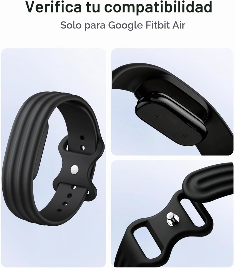 PAQUETE DE 3 BANDAS COMPATIBLES CON GOOGLE FITBIT AIR, CORREAS DE MUÑECA DE REPUESTO DE NAILON, - 2