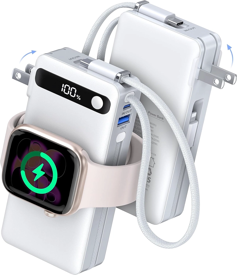 CARGADOR PORTATIL DE CARGA RAPIDA 22.5W, BANCO DEL PODER 10000MAH PARA APPLE WATCH - 1
