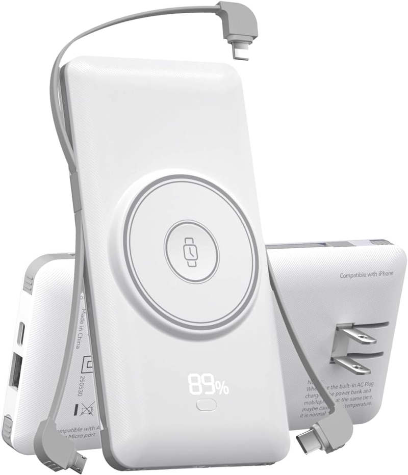 CARGADOR PORTATIL MAGNE TICO DE 10000 MAH PARA IWATCH Y IPHONE, CARGADOR DE BATERIA INALAMBRICA PD - 1
