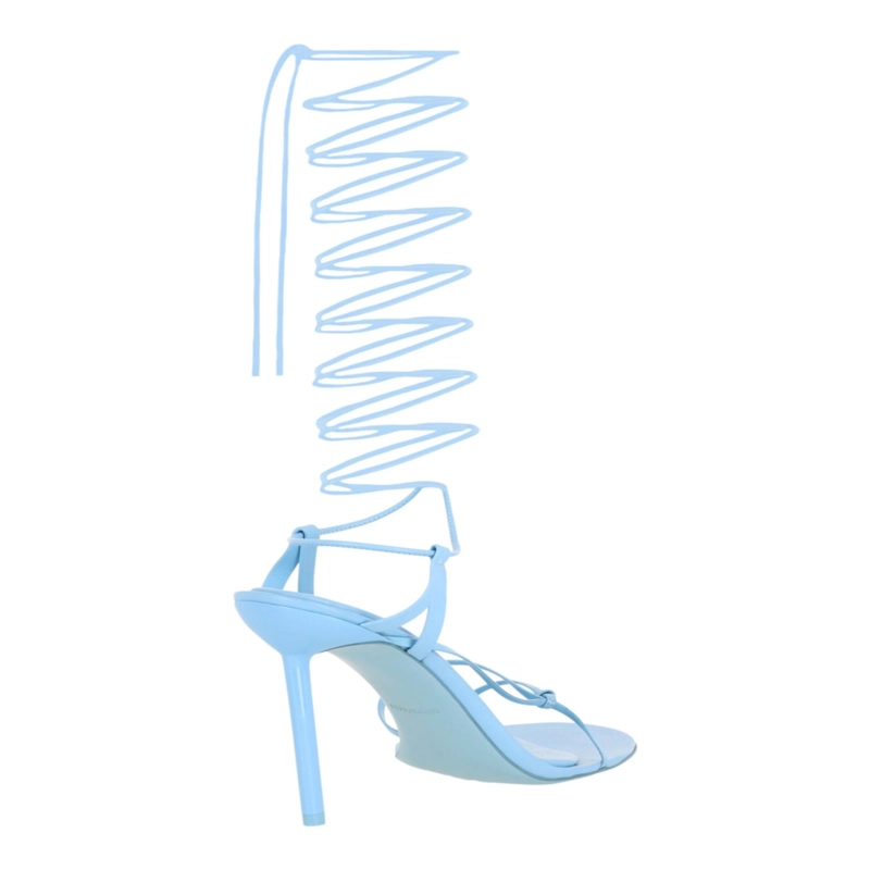 CALZADO FERRAGAMO AZHA X5 CON TACONES CRUZADOS PARA MUJER EN AZUL - 3