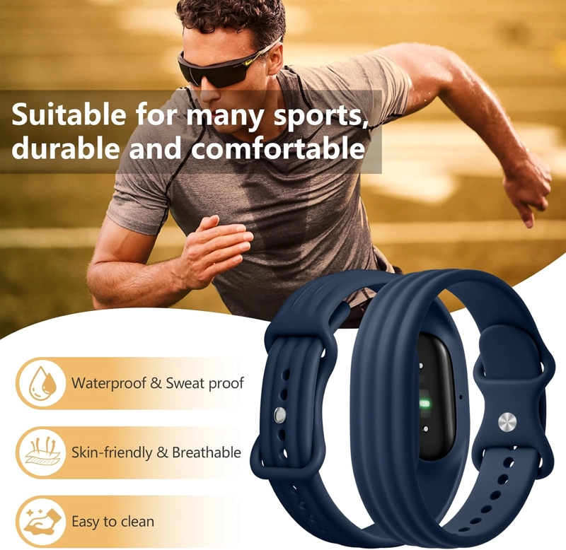 BANDAS DE SILICONA COMPATIBLES CON GOOGLE FITBIT AIR, CORREA DE REPUESTO DEPORTIVA SUAVE - 2