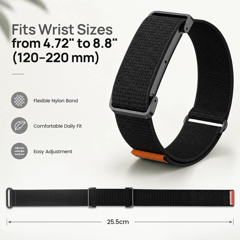 CORREA DEPORTIVA DE NAILON COMPATIBLE CON GOOGLE FITBIT AIR, CORREA DE REPUESTO AJUSTABLE DE GANCHO - 5