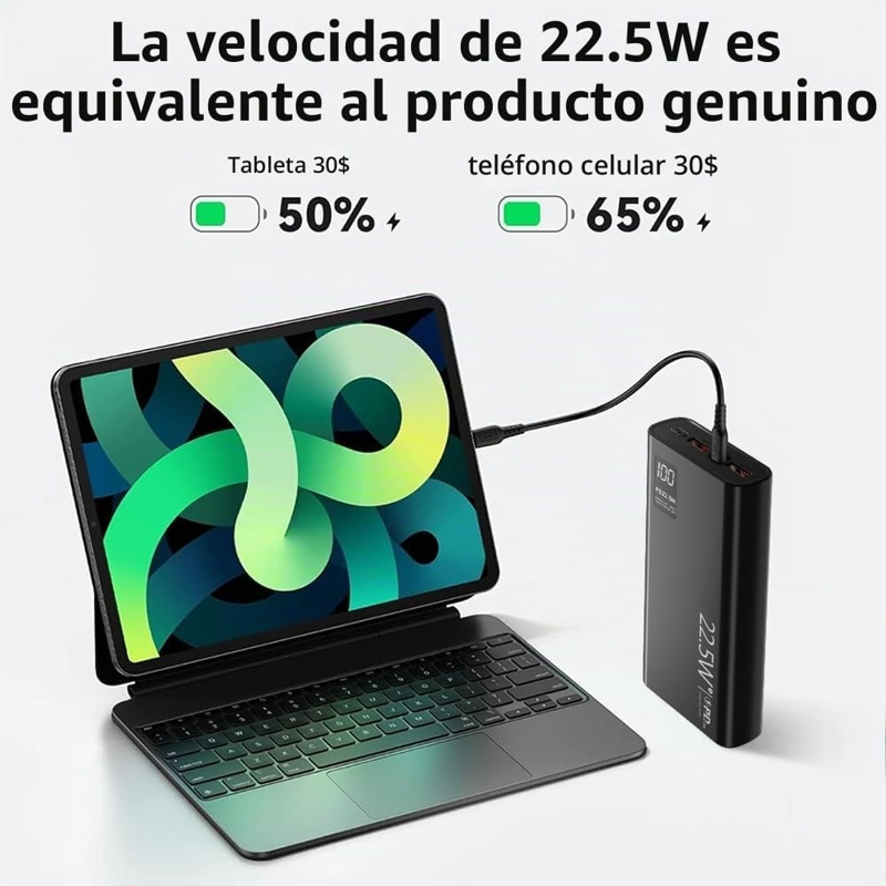 FUNNYPANDA CARGADOR PORTATIL DE 20000 MAH, 22.5 W USB C ENTRADA Y SALIDA CARGADOR DE ENERGIA - 2